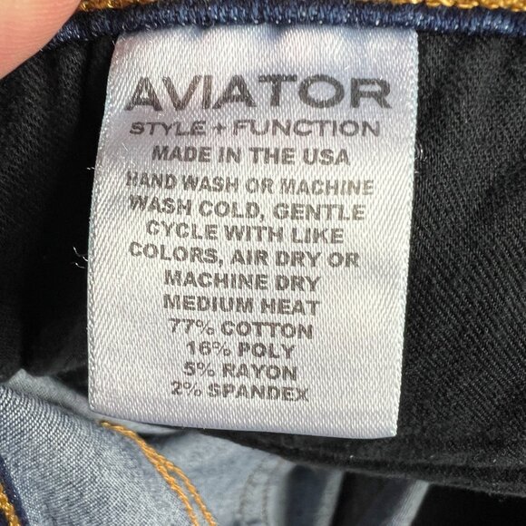 Aviator Jeans Men's 39 x 32* Straight Dark Blue Faded Stretch Denim Tag 40 - Picture 7 of 16